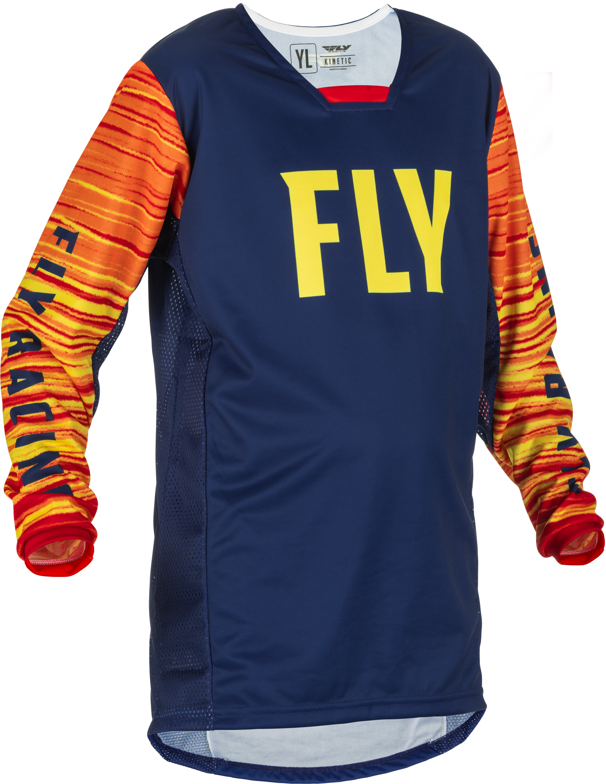 Fly Racing Fly Racing 375-526YX Youth Kinetic Wave Jersey Navy/Yellow/Red Yx