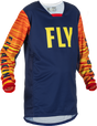 Fly Racing Fly Racing 375-526YM Youth Kinetic Wave Jersey Navy/Yellow/Red Ym