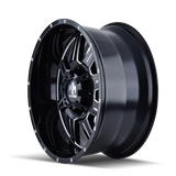 Mayhem 8100 Monstir 20x9 / 6x120 BP / 0mm Offset / 78.1mm Hub Black w/ Milled Spokes Wheel