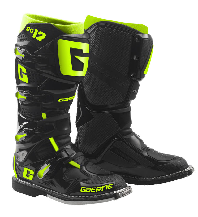 GAERNE Sg12 Boots Black/Yellow Fluo Sz 11 for Powersports