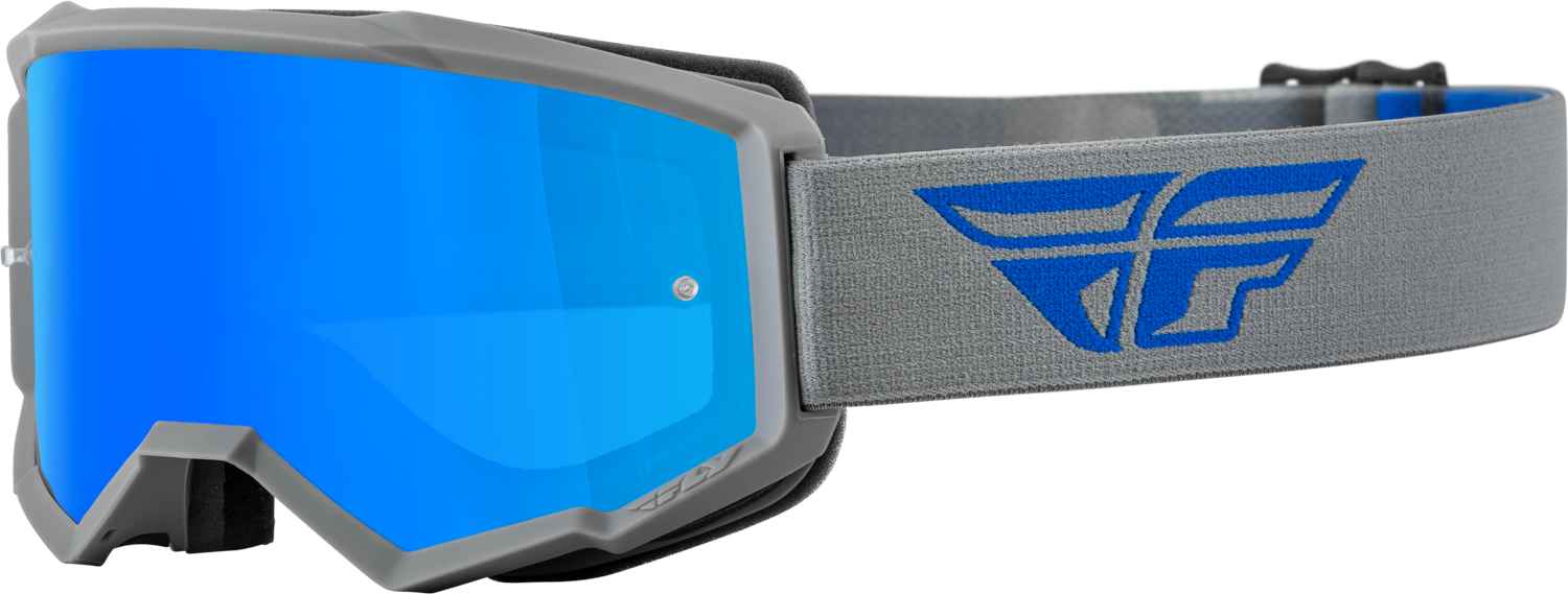 Fly Racing Fly Racing 37-51714 Youth Zone Goggle Grey/Blue W/ Sky Blue Mirror/Smoke Lens