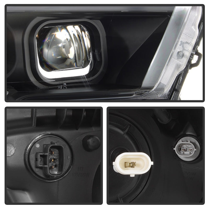 xTune 16-18 Toyota Tacoma SR/SR5 DRL Proj Headlights w/Turn Signal - Blk (PRO-JH-TTA16-SR-BK) 