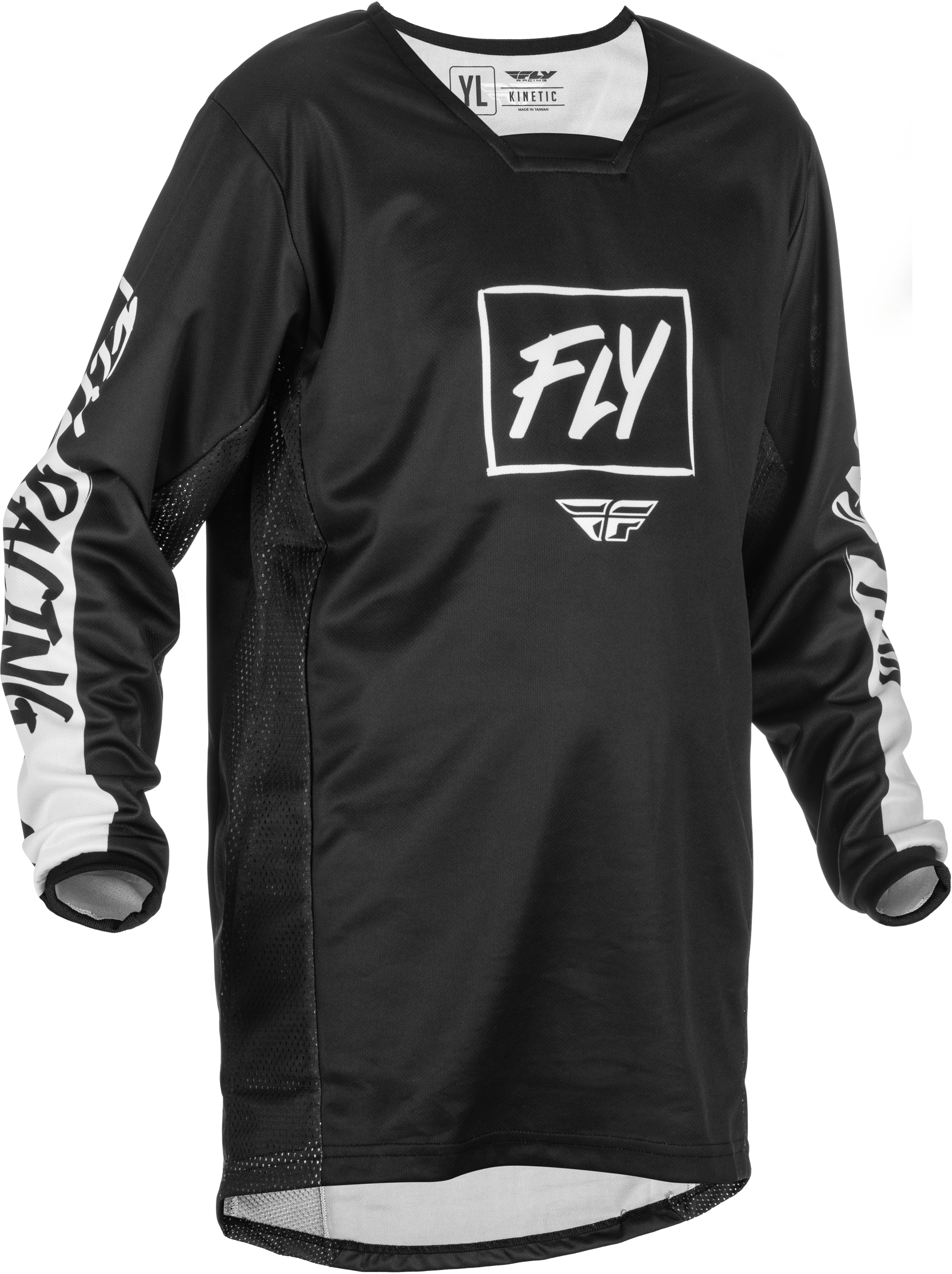 Fly Racing Fly Racing 375-426YL Youth Kinetic Rebel Jersey Black/White Yl
