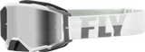 Fly Racing Fly Racing 37-51896 Zone Pro Goggle White/Grey W/ Silver Mirror/Smoke Lens
