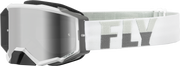 Fly Racing Fly Racing 37-51896 Zone Pro Goggle White/Grey W/ Silver Mirror/Smoke Lens