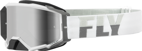 Fly Racing Fly Racing 37-51896 Zone Pro Goggle White/Grey W/ Silver Mirror/Smoke Lens