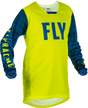 Fly Racing Fly Racing 375-525YX Youth Kinetic Wave Jersey Hi-Vis/Blue Yx