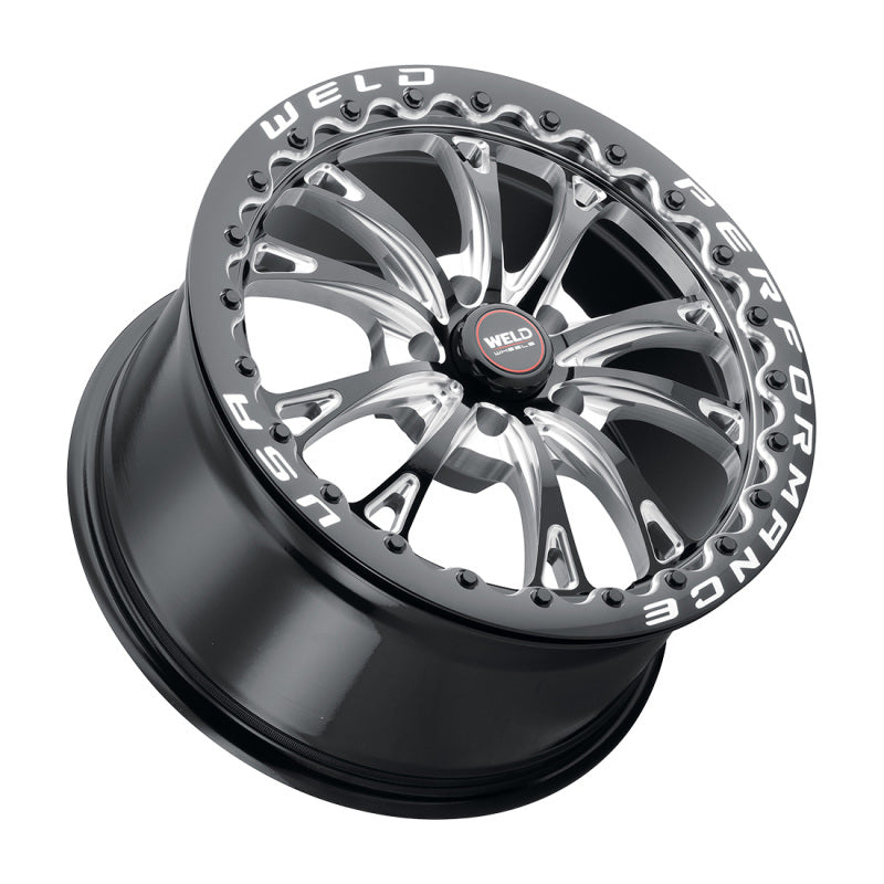 Weld S908 18X10 Belmont Drag Beadlock 5X114.3 ET50 BS7.50 Gloss Black MIL Dia 78.1